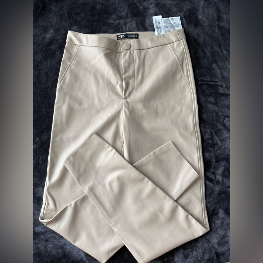 Zara Cream High-Waisted Pants